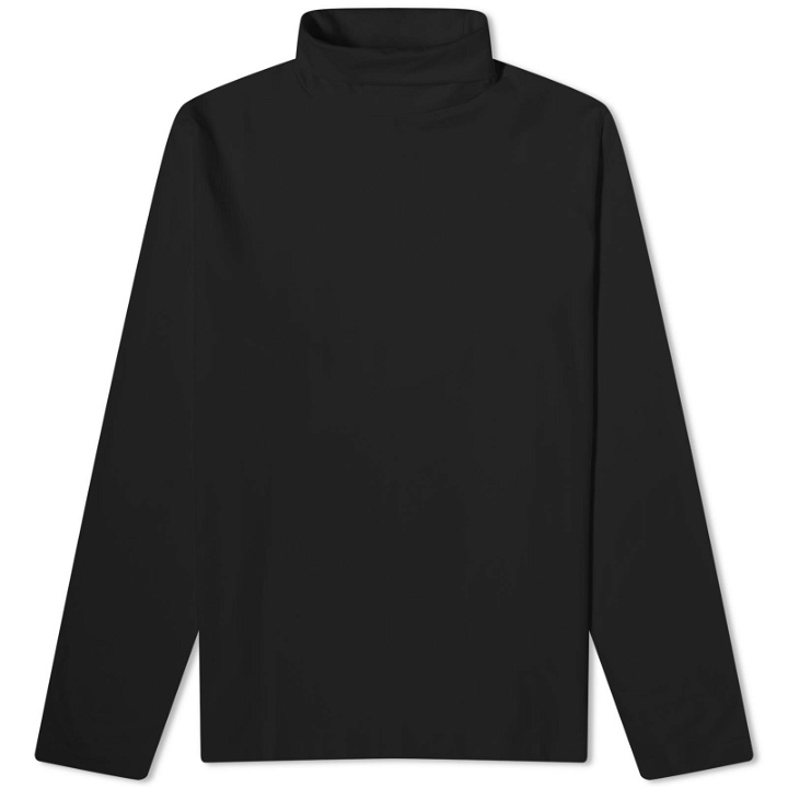 Photo: Jil Sander Men's Plus Long Sleeve Mock Neck T-Shirt in Black