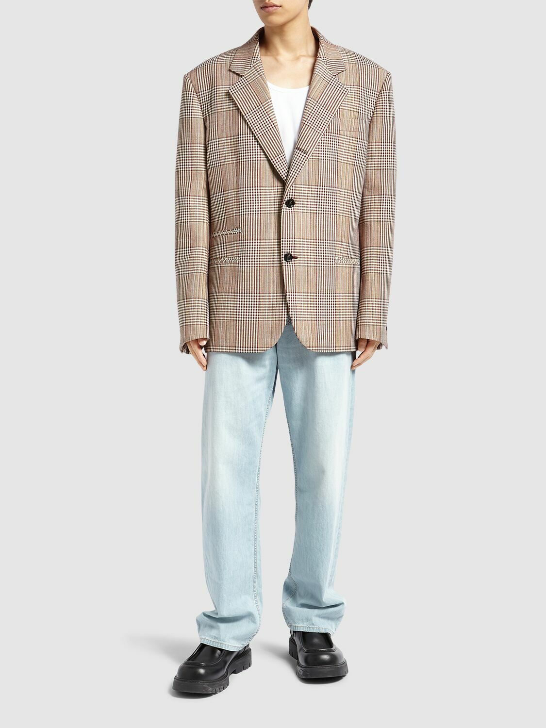 ジャケット Bottega Veneta Double-Breasted Check Blazer BOTTEGA VENETA | Double Breasted Blazer | Men | Lane Crawford