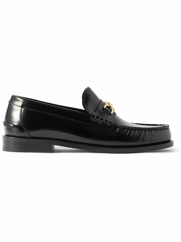 Photo: Versace - Horsebit-Embellished Patent-Leather Loafers - Black