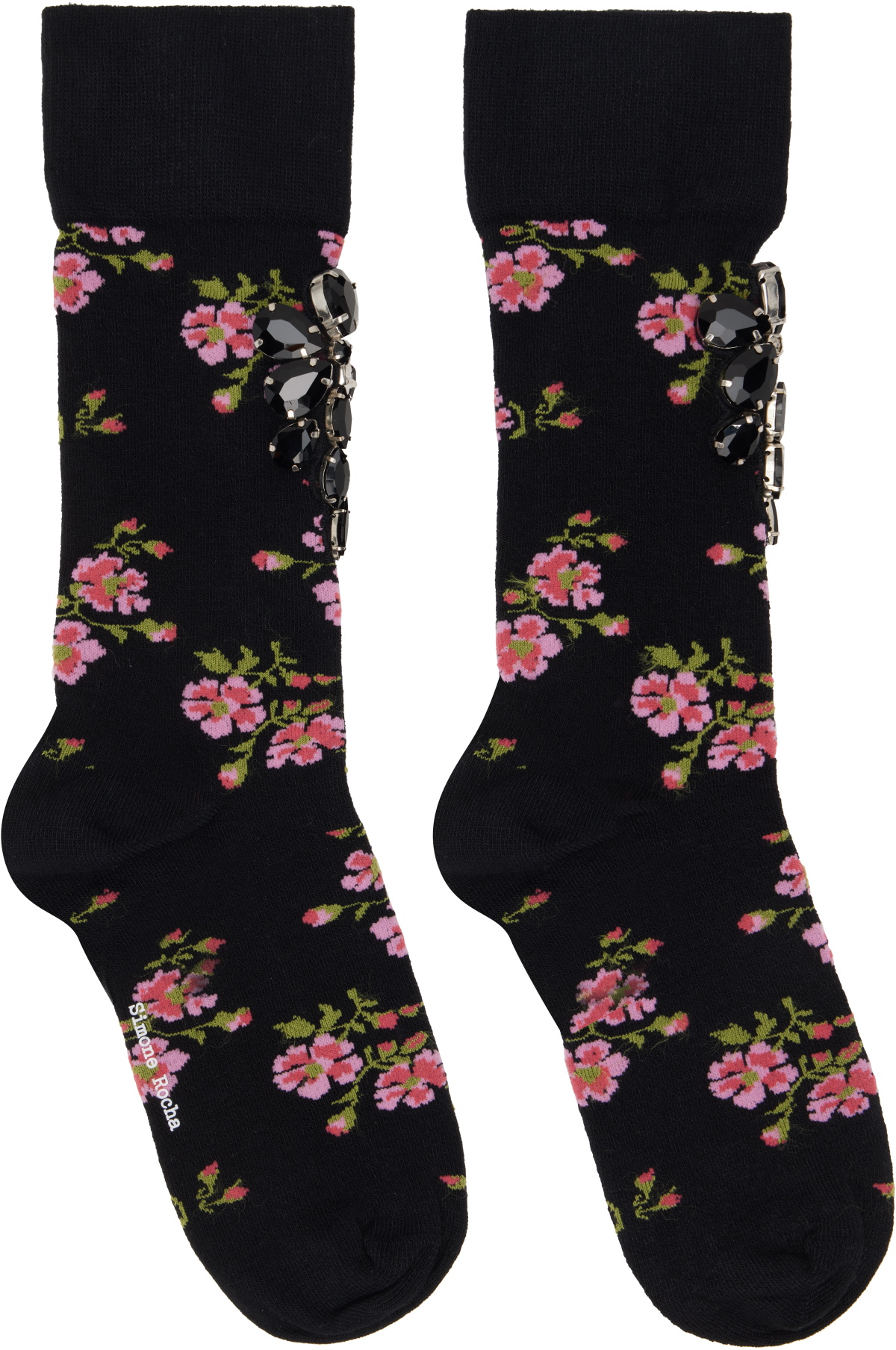 Simone Rocha Black Lace-Up Socks Simone Rocha