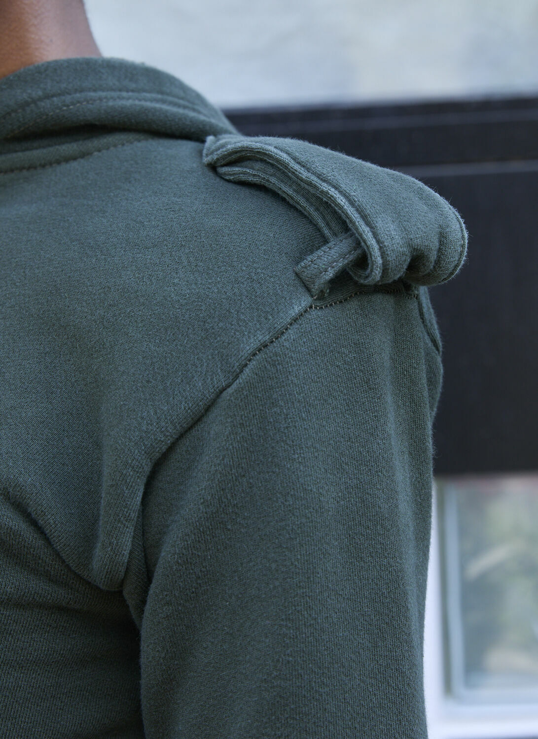 GREG ROSS Shrunken Military Hooded Sweatshirt
