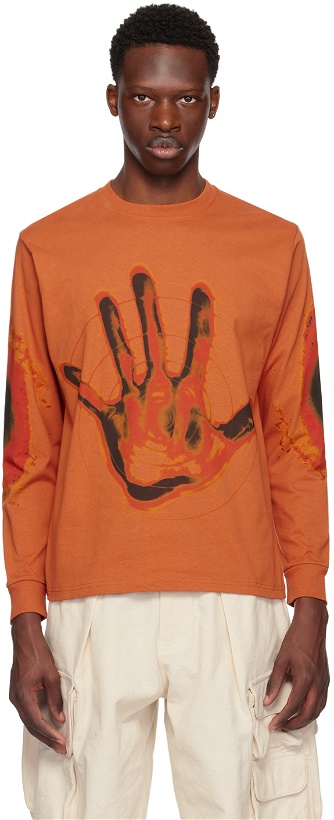 Photo: Gentle Fullness Orange Hand Long Sleeve T-Shirt