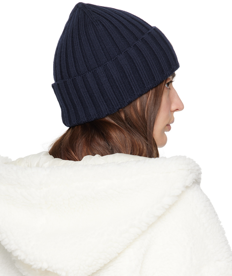 Moncler Navy Wool Beanie Moncler