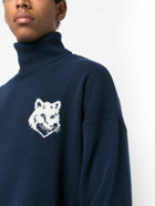 MAISON KITSUNE' - Fox Head Wool High-neck Jumper