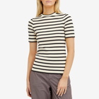 Jil Sander+ Women's Striped Logo T-Shirt in Bluejay