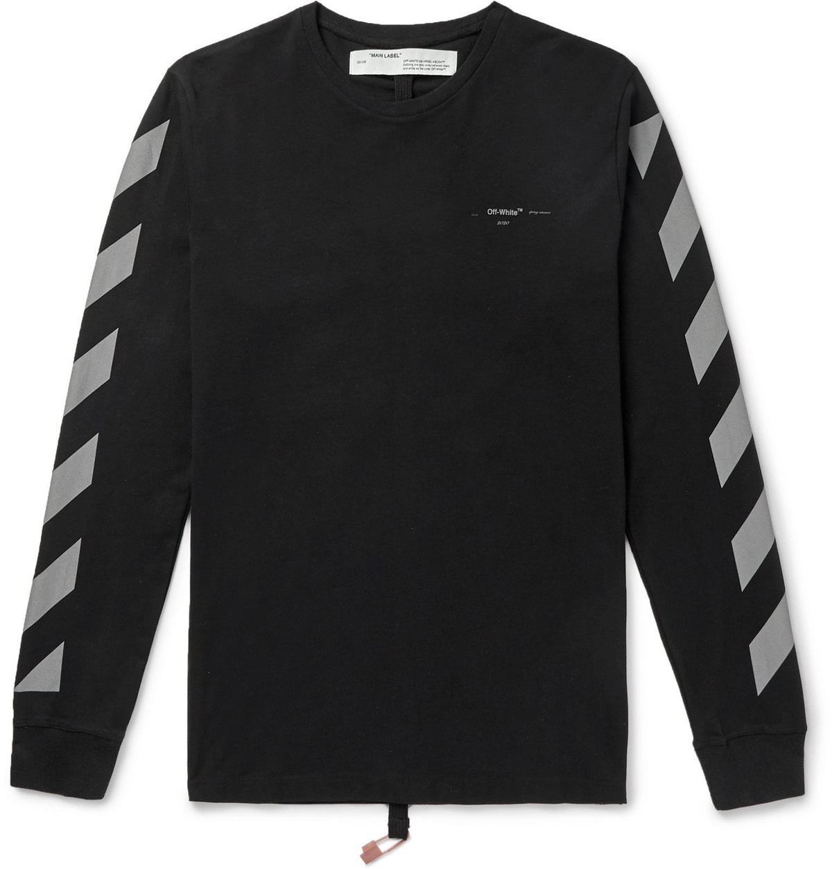 Off White Long Sleeve Diagonal Bats Layered Tee Off White