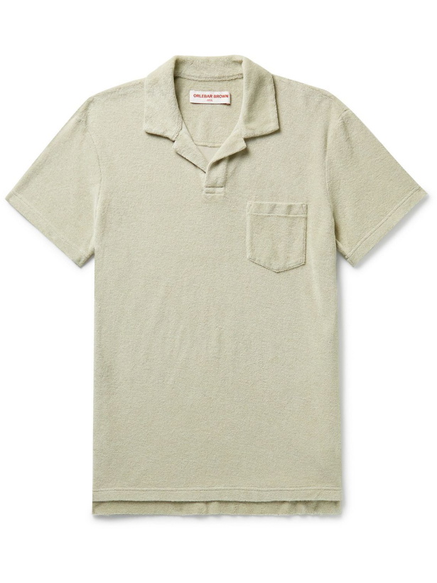 Photo: Orlebar Brown - Cotton-Terry Polo Shirt - Gray