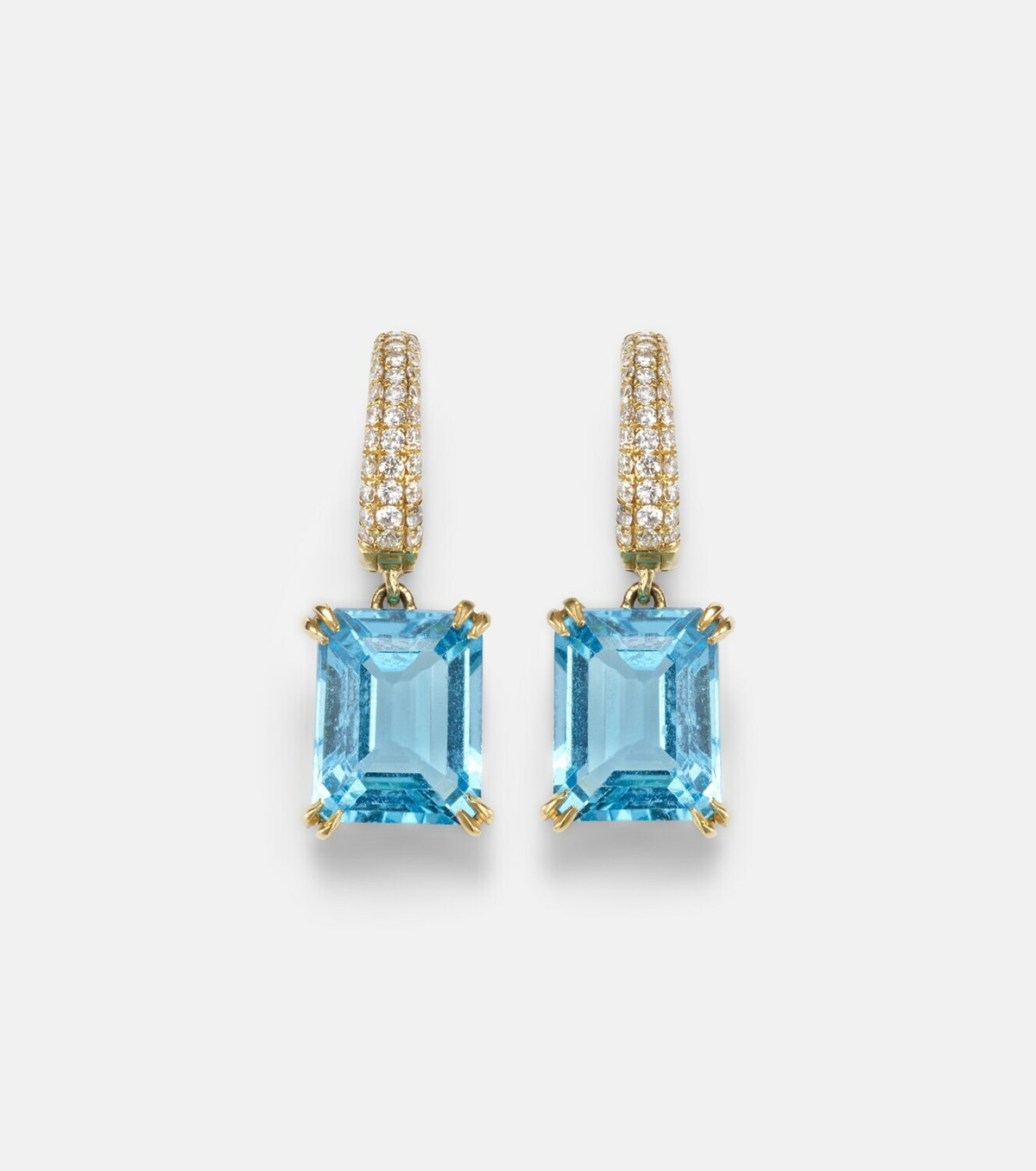 Octavia Elizabeth Yana Charmed Micro 18kt gold earrings with topazes and diamonds