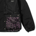 Awake NY Men's Faux Fur Leopard Lined Coach Jacket in Black