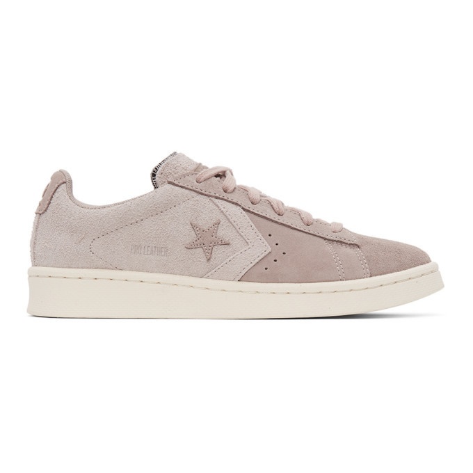 Photo: Converse Pink Suede Pro Leather OX Sneakers