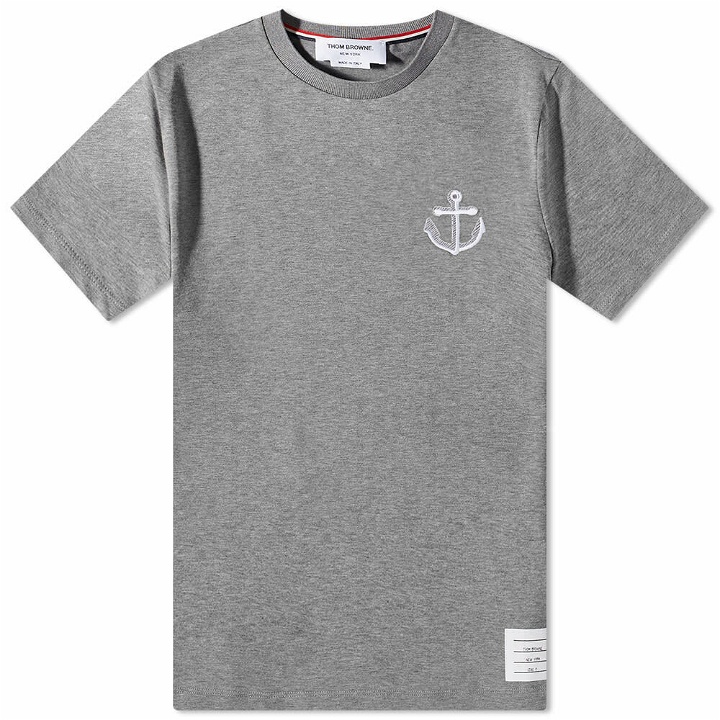 Photo: Thom Browne Men's Anchor Print T-Shirt in Light Grey