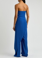 Alice + Olivia Alondra Strapless Layered Jersey Jumpsuit Blue
