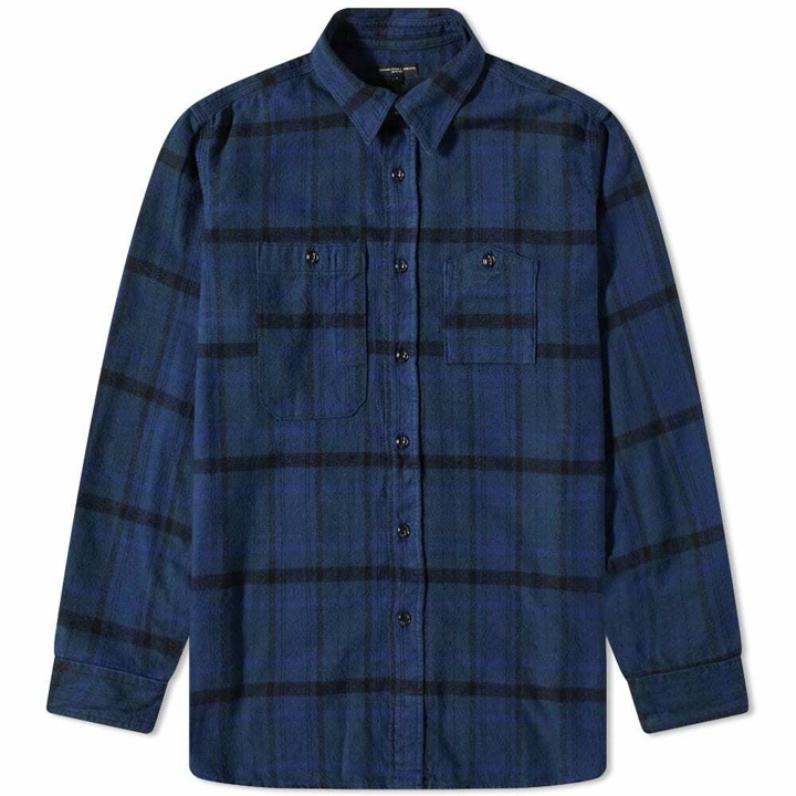 Photo: Engineered Garments Men's Flannel Work Shirt in Navy/Black