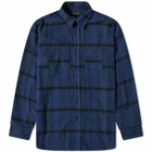 Engineered Garments Men's Flannel Work Shirt in Navy/Black