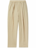 LE 17 SEPTEMBRE - Ripple Tapered Pleated Cotton-Blend Seersucker Trousers - Neutrals