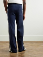Wales Bonner - Straight-Leg Striped Knitted Track Pants - Blue