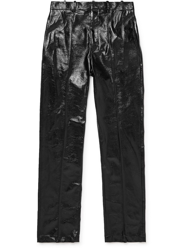Photo: Isabel Marant - Giroko Crinkled Glossed Faux-Leather Trousers - Black