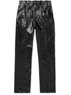 Isabel Marant - Giroko Crinkled Glossed Faux-Leather Trousers - Black