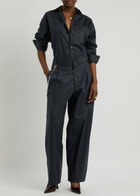 Darkpark Anne Cotton-poplin Shirt Navy