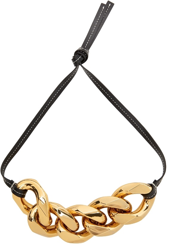 Photo: JW Anderson Black & Gold Small Chain Strap Necklace