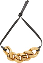 JW Anderson Black & Gold Small Chain Strap Necklace