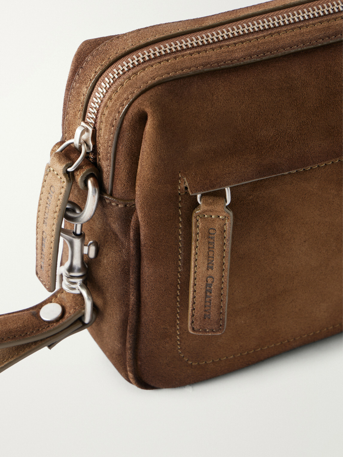 Officine Creative - Quentin 25 Suede Messenger Bag - Brown