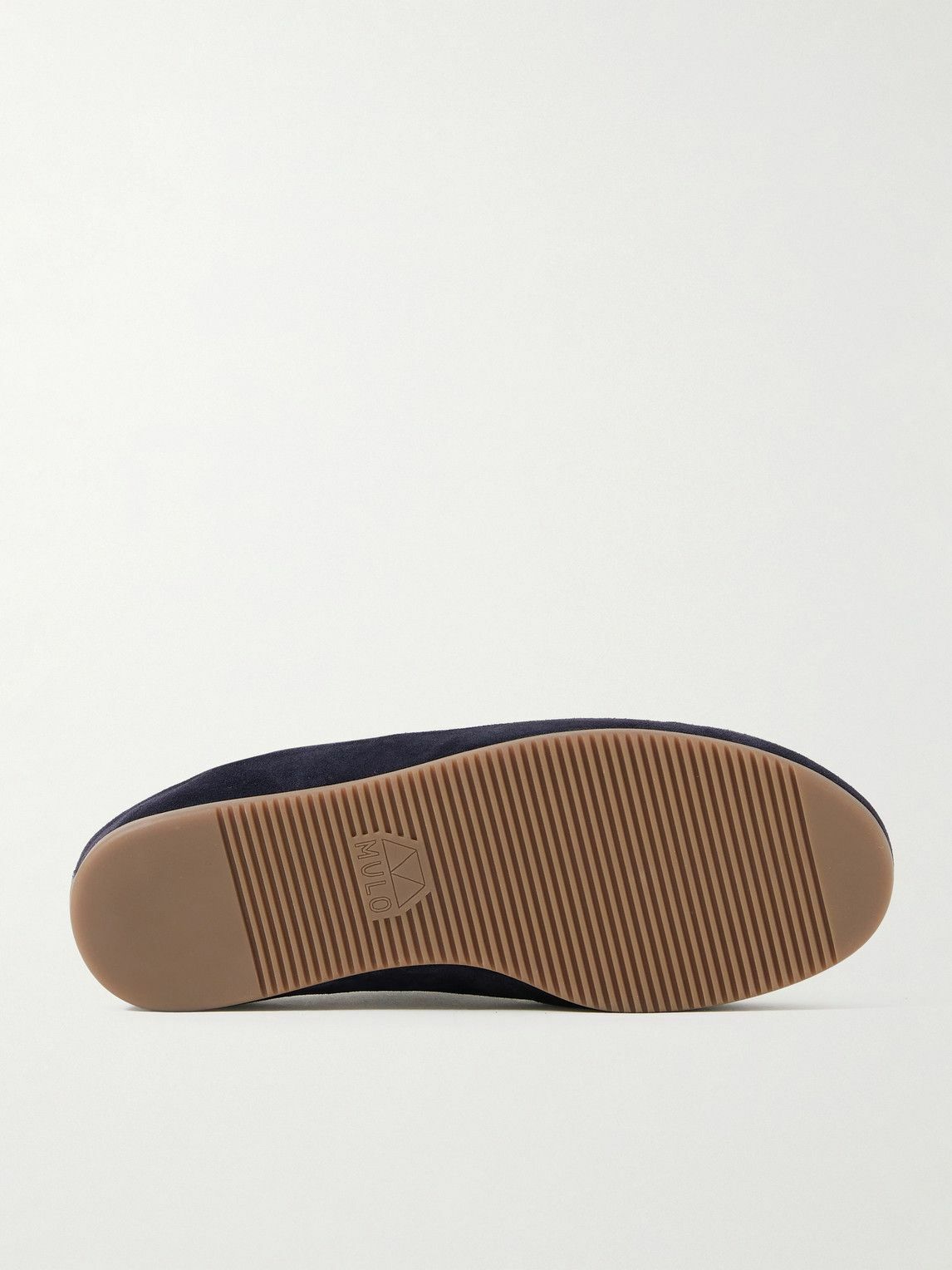 Mulo - Shearling-Lined Suede Slippers - Blue