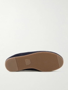 Mulo - Shearling-Lined Suede Slippers - Blue