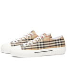 Burberry Men's Jack Check Sneakers in Archive Beige/White