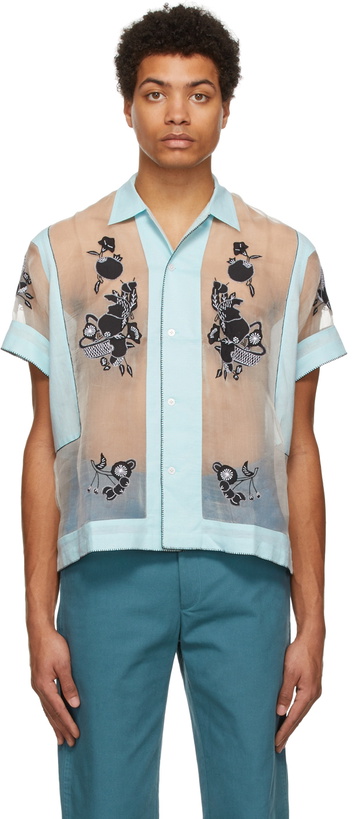 Photo: Bode Blue Sheer Cornucopia Shirt