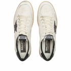 Golden Goose Men's Ball Star Cracked Leather Sneakers in White/Black