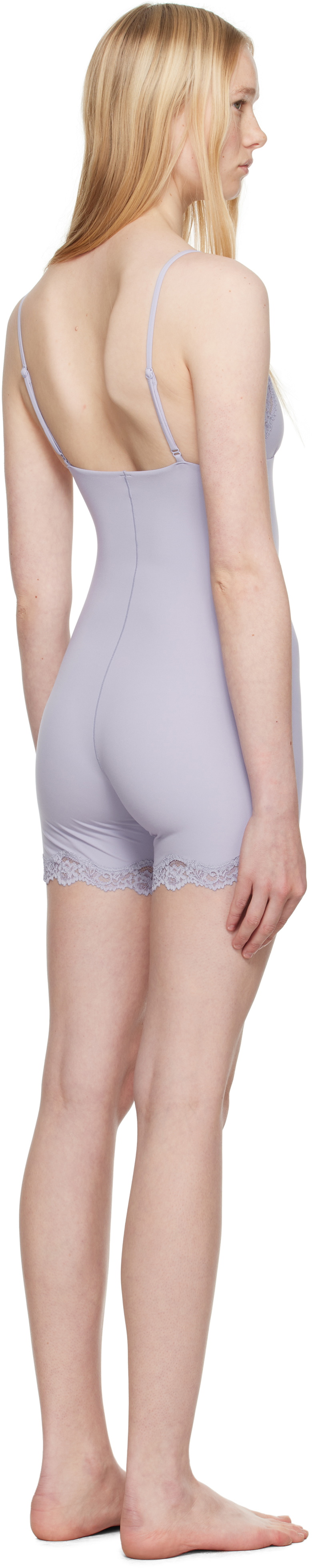 SKIMS Purple Fits Everybody Lace Triangle Onesie Jumpsuit