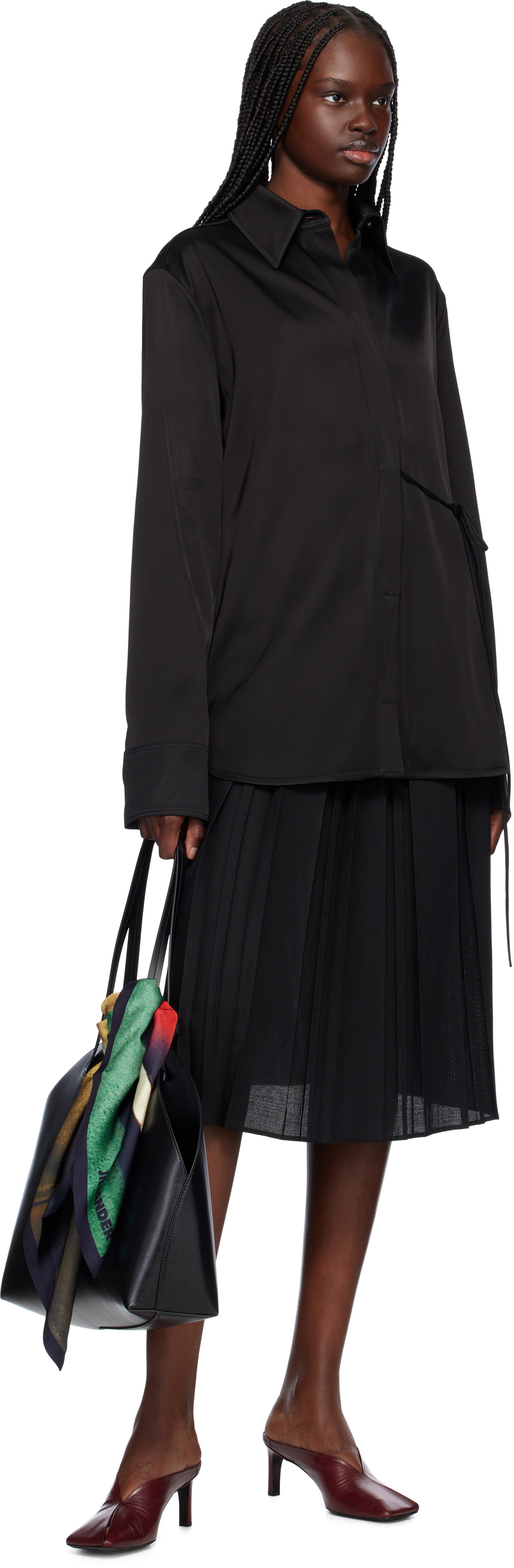 Jil Sander Black Curve Shoulder Large Bag Jil Sander