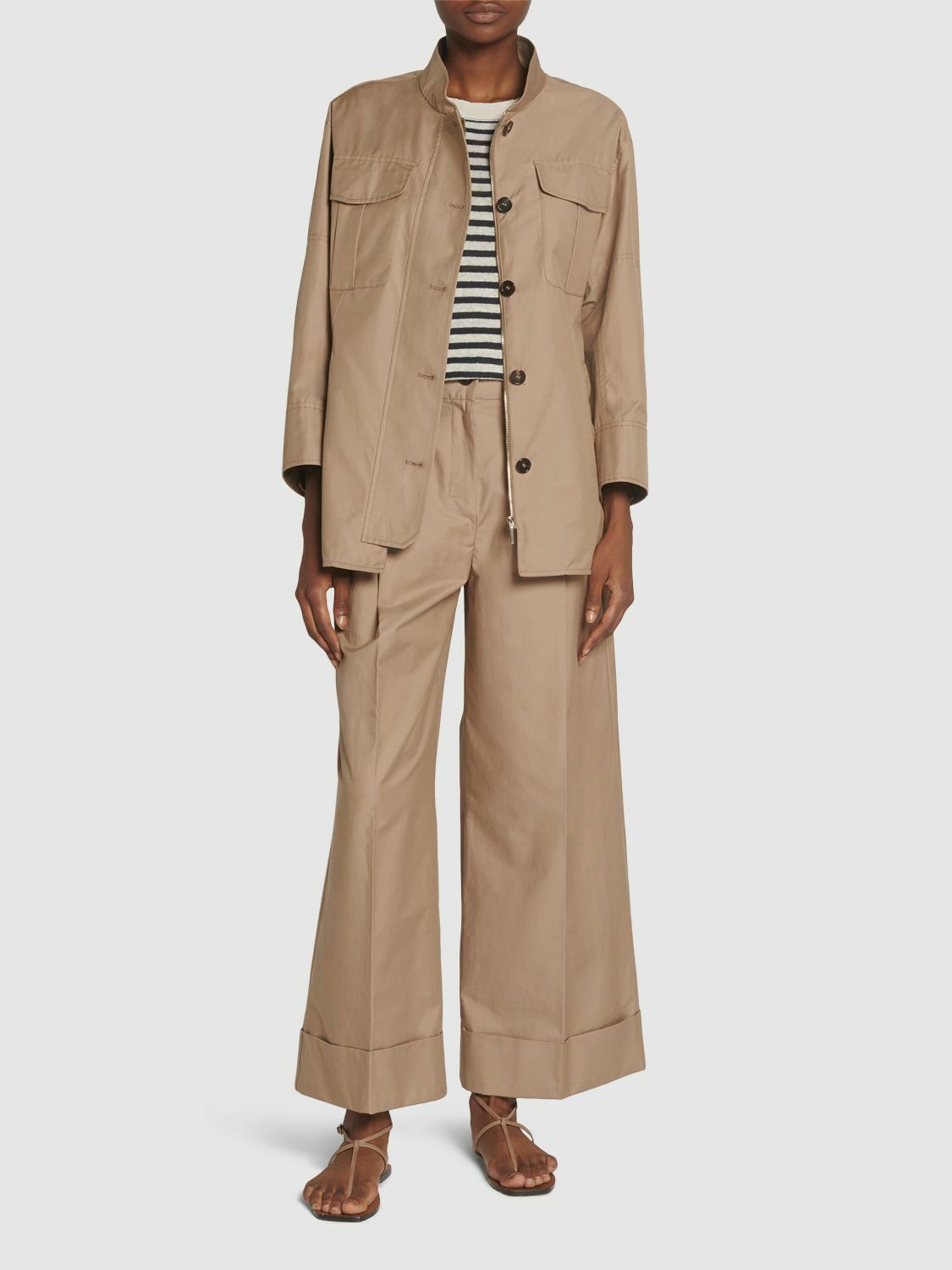 【関税&送料込】S Max Mara Overshirt S MAX MARA Valerie Twill Overshirt with Drawstring S Max Mara