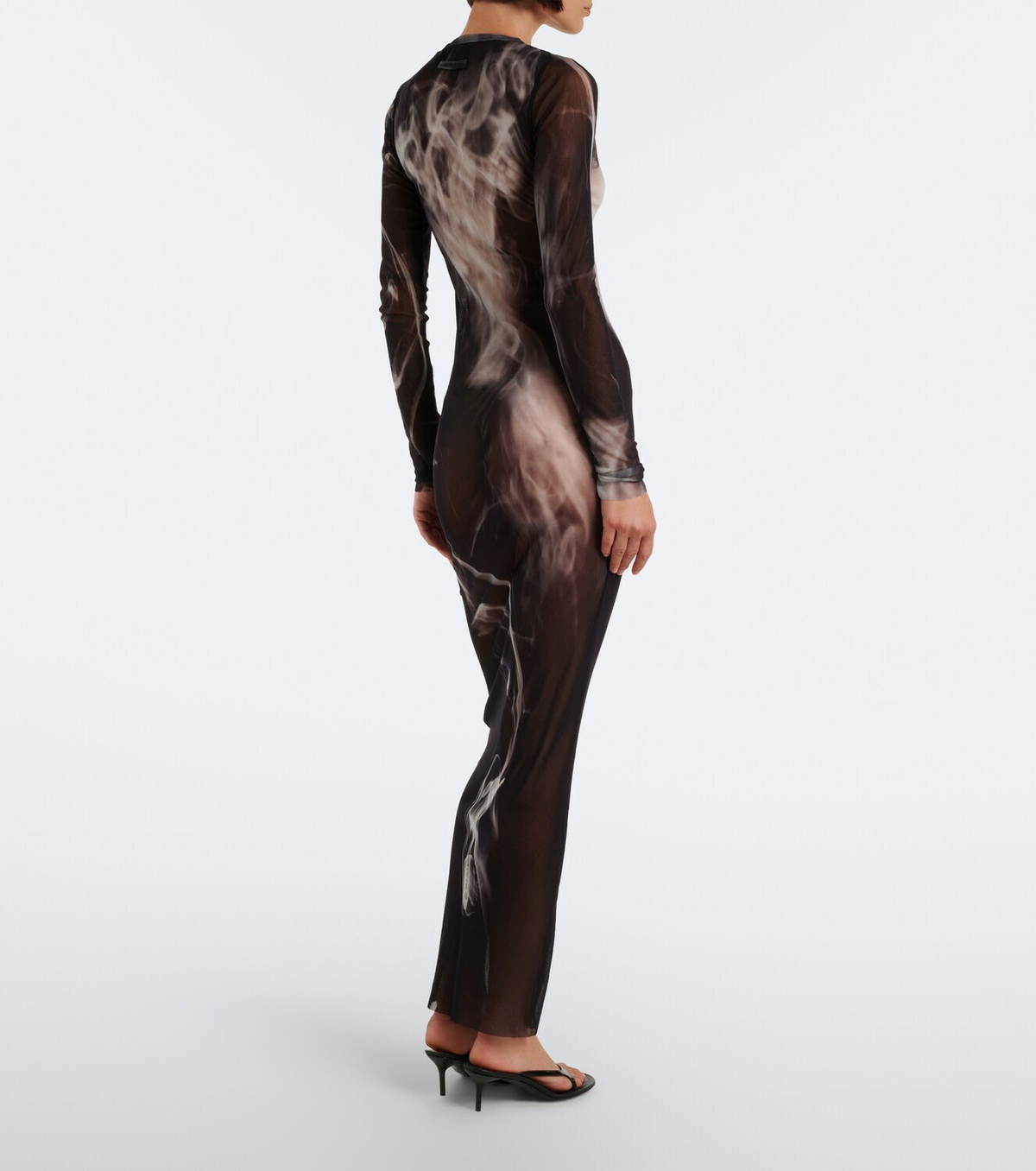 Jean Paul Gaultier Printed mesh maxi dress