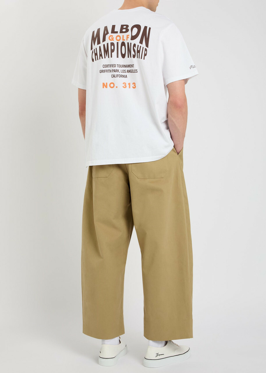 Malbon Bermuda Championship Printed Cotton T-shirt White