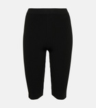 Saint Laurent - Ribbed-knit biker shorts