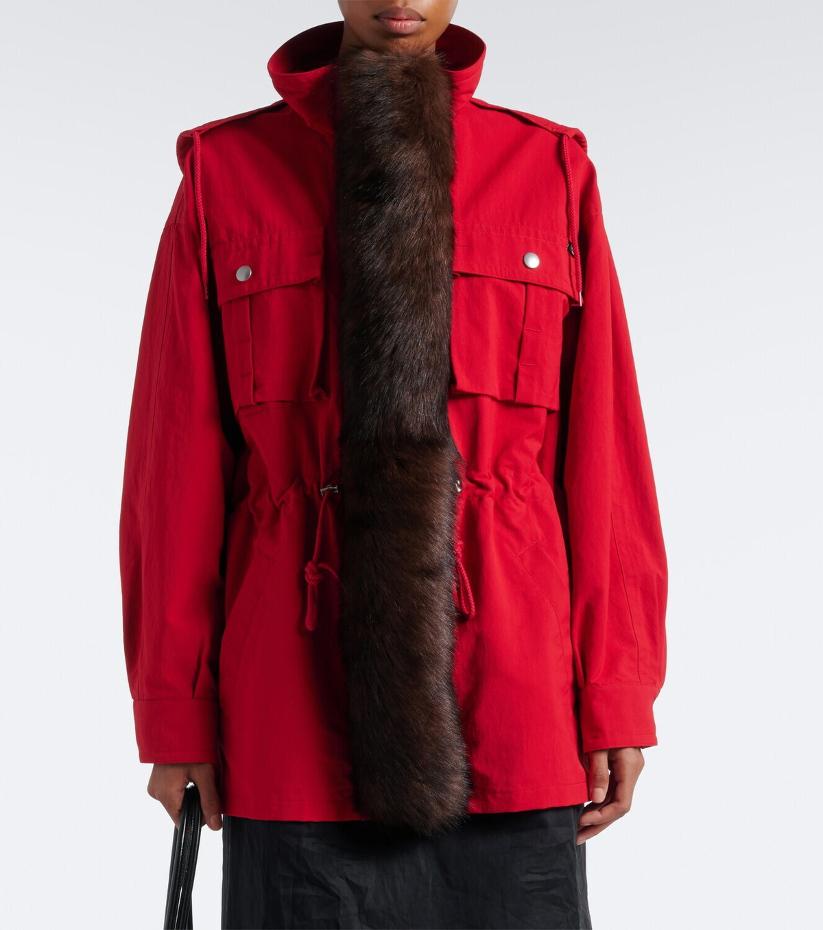 Prada Shearling-trimmed technical parka