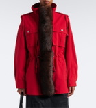 Prada Shearling-trimmed technical parka