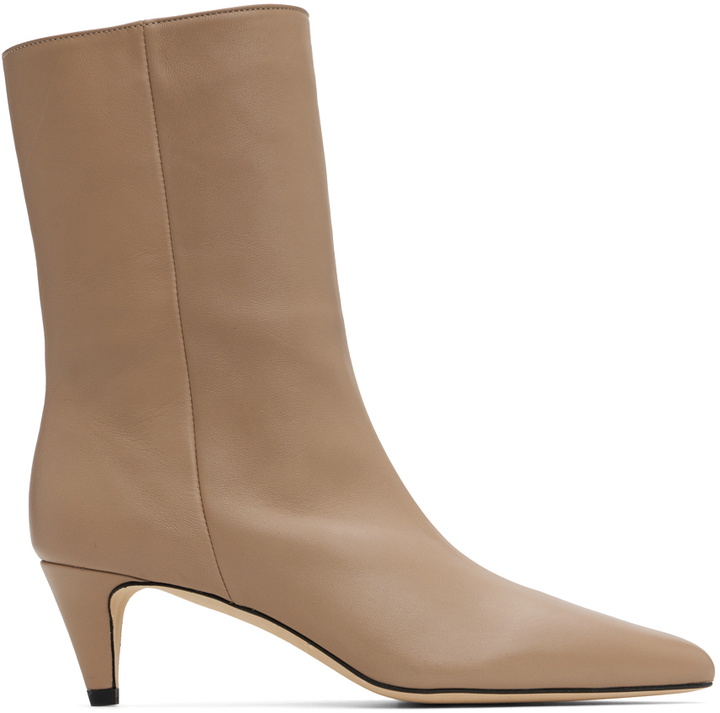 Photo: BY FAR Taupe Lysander Boots