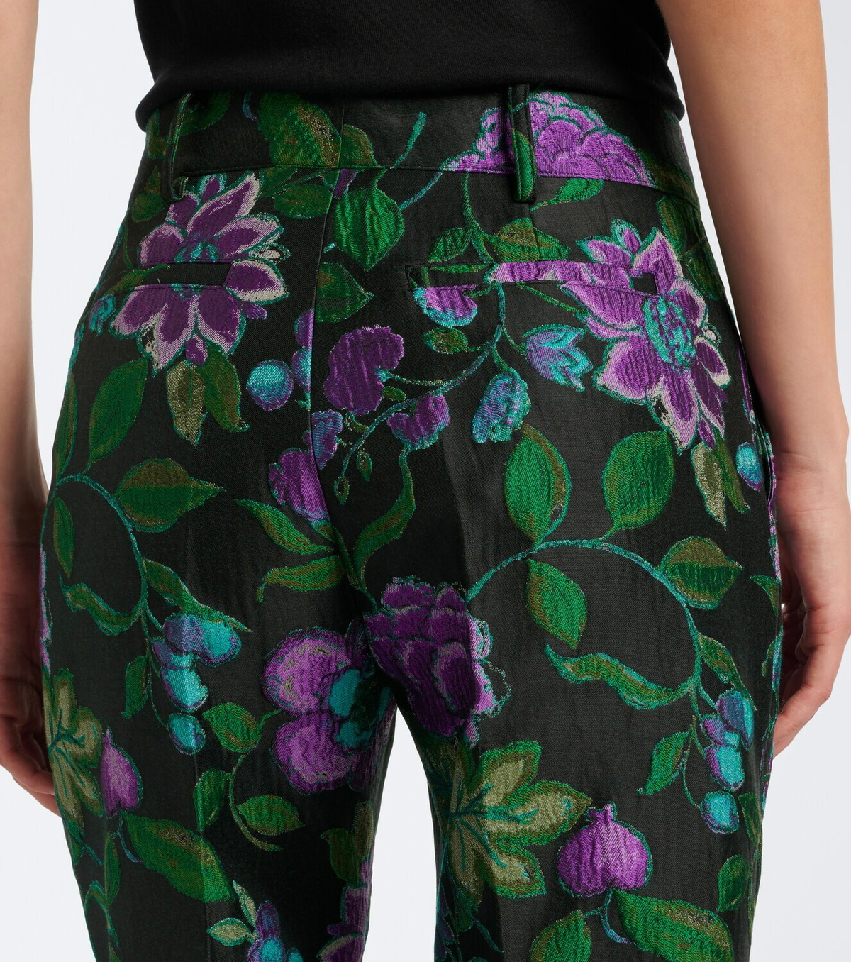 La DoubleJ Hendrix floral jacquard straight pants