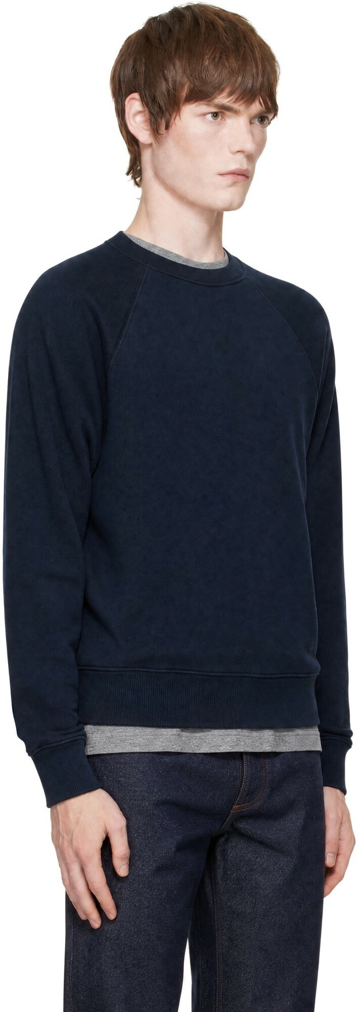 A.P.C. Navy Raglan Sleeves Sweatshirt