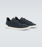 Zegna Triple Stitch canvas slip-on sneakers