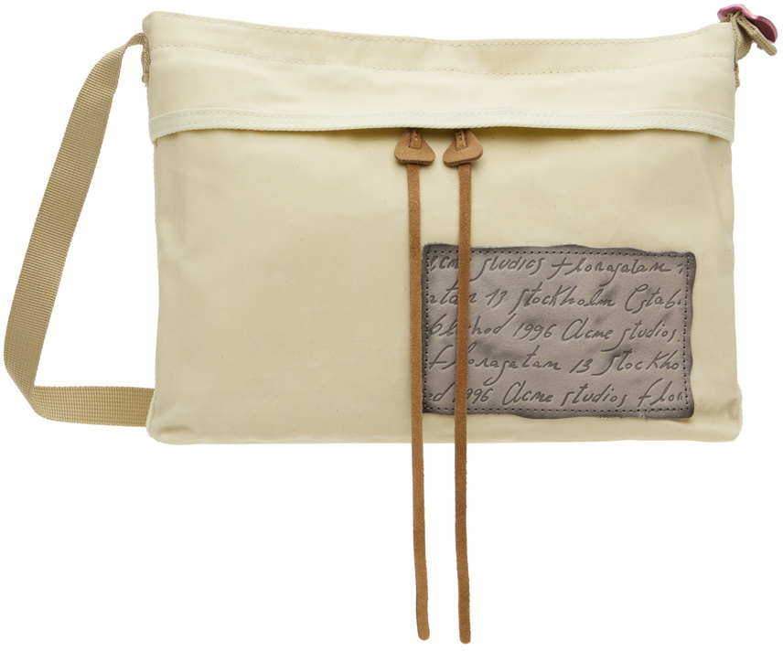 Acne Studios Beige Waxed Messenger Bag