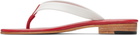 Martiniano White & Red Leather Flip-Flops