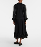 Noir Kei Ninomiya Tulle-trimmed wool sweater