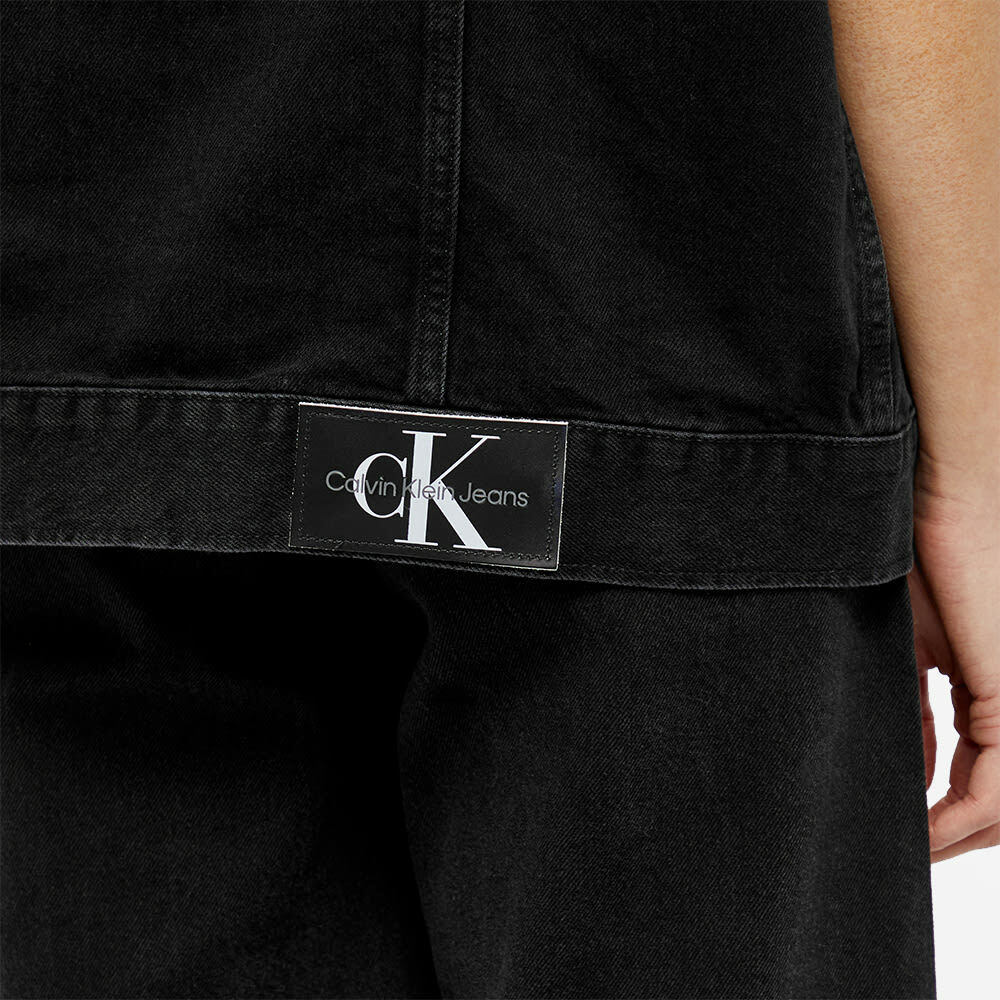 Calvin Klein Women's Oversized Denim Vest in Black Denim Calvin Klein