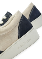 Jude Llow Nico Panelled Grained Leather Sneakers Navy