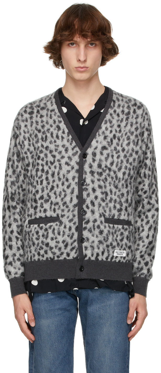 WACKO MARIA White & Grey Leopard Jacquard 'Guilty Parties