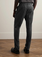 Brioni - Melbourne Slim-Fit Pleated Wool Trousers - Gray
